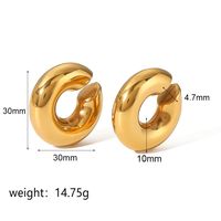1 Pair Retro C Shape Polishing Plating Stainless Steel 18K Gold Plated Ear Cuffs sku image 8