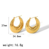 1 Pair Retro C Shape Polishing Plating Stainless Steel 18K Gold Plated Ear Cuffs sku image 8