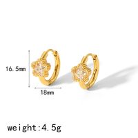 1 Pair Simple Style Quadrilateral Oval Heart Shape Polishing Plating 304 Stainless Steel Zircon Huggie Earrings sku image 7