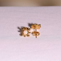 Titan Stahl Vergoldet Süss Inlay Sonne Künstliche Edelsteine Ohrringe Halskette sku image 5