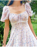 Women's Regular Dress Vacation Square Neck Printing Zipper Short Sleeve Ditsy Floral Maxi Long Dress Daily main image 8