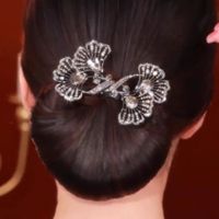 Women's Simple Style Peacock Feather Flower Alloy Plating Inlay Rhinestones Hair Band sku image 9
