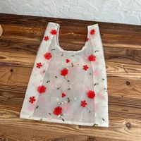 Women's Basic Flower Polyester Shopping Bags sku image 6