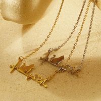 304 Stainless Steel 18K Gold Plated Simple Style Classic Style Plating Hollow Out Animal Little Bear Bee Pendant Necklace main image 11