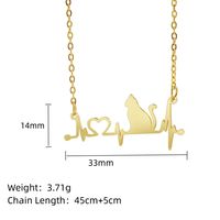 304 Stainless Steel 18K Gold Plated Simple Style Classic Style Plating Hollow Out Animal Little Bear Bee Pendant Necklace sku image 2