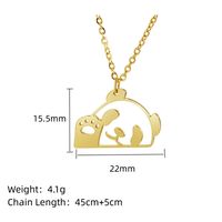 304 Stainless Steel 18K Gold Plated Simple Style Classic Style Plating Hollow Out Animal Little Bear Bee Pendant Necklace sku image 3