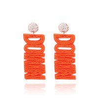1 Pair Exaggerated Simple Style Letter Handmade Beaded Cloth Drop Earrings main image 7