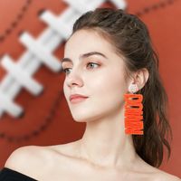 1 Pair Exaggerated Simple Style Letter Handmade Beaded Cloth Drop Earrings main image 6