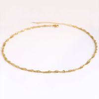 304 Stainless Steel 18K Gold Plated Retro Punk Cool Style Plating Solid Color Double Layer Necklaces main image 4