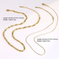 304 Stainless Steel 18K Gold Plated Retro Punk Cool Style Plating Solid Color Double Layer Necklaces main image 6