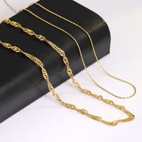 304 Stainless Steel 18K Gold Plated Retro Punk Cool Style Plating Solid Color Double Layer Necklaces main image 1