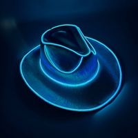 Halloween Carnival Colorful Sequins Wireless Luminous Western Cowboy Hat sku image 30