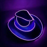 Halloween Carnival Colorful Sequins Wireless Luminous Western Cowboy Hat sku image 26