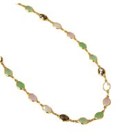 Simple Style Classic Style Geometric Artificial Crystal Organic Glass Copper Inlay Natural Stone Women's Necklace main image 3