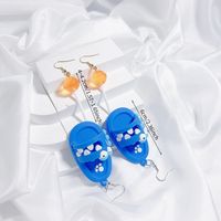 1 Pair 2 Pairs Sweet Classic Style Slippers Heart Shape Candy Three-dimensional Synthetic Resin Soft Clay Copper Alloy Drop Earrings sku image 5