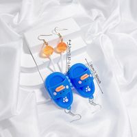 1 Pair 2 Pairs Sweet Classic Style Slippers Heart Shape Candy Three-dimensional Synthetic Resin Soft Clay Copper Alloy Drop Earrings sku image 6