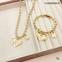 Stainless Steel Casual Simple Style Classic Style Plating Heart Shape Bracelets Necklace sku image 27
