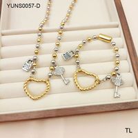 Stainless Steel Casual Simple Style Classic Style Plating Heart Shape Bracelets Necklace sku image 28