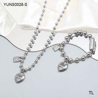 Stainless Steel Casual Simple Style Classic Style Plating Heart Shape Bracelets Necklace sku image 14