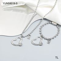 Stainless Steel Casual Simple Style Classic Style Plating Heart Shape Bracelets Necklace sku image 20