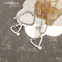 Rostfreier Stahl Lässig Einfacher Stil Klassischer Stil Überzug Herzform Armbänder Halskette sku image 21