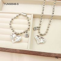 Stainless Steel Casual Simple Style Classic Style Plating Heart Shape Bracelets Necklace sku image 16