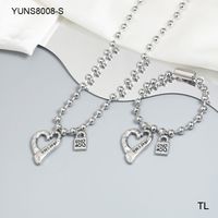 Stainless Steel Casual Simple Style Classic Style Plating Heart Shape Bracelets Necklace sku image 11