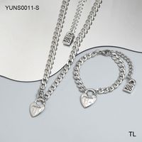 Rostfreier Stahl Lässig Einfacher Stil Klassischer Stil Überzug Herzform Armbänder Halskette sku image 10