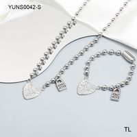 Stainless Steel Casual Simple Style Classic Style Plating Heart Shape Bracelets Necklace main image 9
