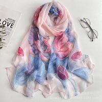 Women's Vacation Color Block Floral Polyester Silk Scarves sku image 58