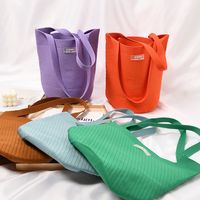 Women's Large Polyester Solid Color Basic Vintage Style Bucket Open Handbag main image video