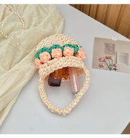 Women's Mini Knit Flower Vacation Cylindrical Open Handbag main image 7