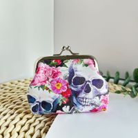 Unisex Flower Skull Pu Leather Clasp Frame Wallets main image 9