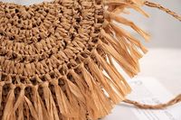 Women's Small Straw Solid Color Vacation Beach Weave Buckle Straw Bag main image 6