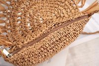 Women's Small Straw Solid Color Vacation Beach Weave Buckle Straw Bag main image 3