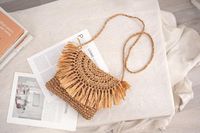 Women's Small Straw Solid Color Vacation Beach Weave Buckle Straw Bag main image 8