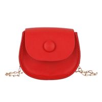 Women's Mini Pu Leather Solid Color Fashion Round Flip Cover Crossbody Bag sku image 7