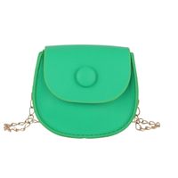 Women's Mini Pu Leather Solid Color Fashion Round Flip Cover Crossbody Bag sku image 11