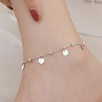 Vacation Tropical Simple Style Heart Shape Plastic Copper Beaded Inlay Zircon Women's Anklet sku image 1