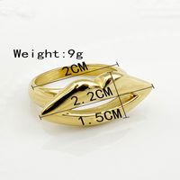 Fashion Lips Stainless Steel Plating Rings 1 Piece sku image 1