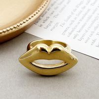 Fashion Lips Stainless Steel Plating Rings 1 Piece main image 3