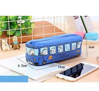 Cute Creative Small Animal Bus Canvas  Pencil Case Student Stationery Wholesale main image 2
