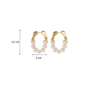 1 Paar Elegant Einfacher Stil Geometrisch Perlen Überzug Süßwasserperle Kupfer Reif Ohrringe main image 2