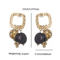 1 Pair Retro Exaggerated XUPING Geometric Beaded Plating Inlay 304 Stainless Steel Artificial Gemstones 18K Gold Plated Drop Earrings main image 10
