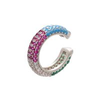 18k Real Gold Electroplated Zircon Rainbow C-shaped Ear Clip Accessories sku image 1