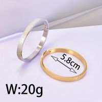 304 Stainless Steel Titanium Steel 18K Gold Plated Simple Style Classic Style Plating Solid Color Bangle main image 9