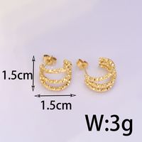 أزياء خط ثلاثة خطوط الانحناء أقراط مسمار الجملة Nihaojewelry main image 9