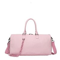 Unisex Pu Leather Solid Color Streetwear Round Zipper Handbag Travel Bag sku image 7