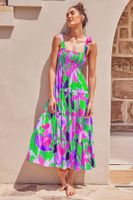 Women's A-line Skirt Fashion Collarless Printing Sleeveless Printing Maxi Long Dress Street main image 4