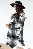Women's Fashion Stripe Patchwork Woolen Coat main image 4